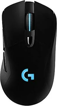 Logitech G703 Lightspeed Wireless Gaming Mouse - Black | Hero 25K Sensor, LIGHTSYNC RGB, Powerplay Compatible, 10G Optional Weight, 100-25,600 DPI, Rubber Side Grips