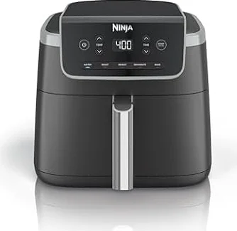 Ninja Air Fryer Pro, 5 Qt, 5-in-1, Grey, AF142 | Air fry, bake, roast, reheat, dehydrate, 1750W, 400F max, Fits 4 lbs fries, Dishwasher-safe