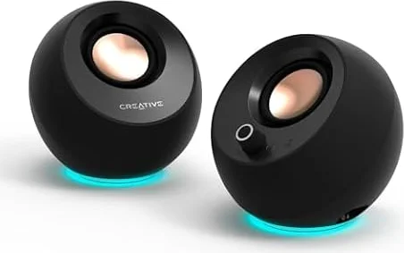 Creative Pebble Pro, 2.0 USB-C Desktop Speakers, RGB, Black