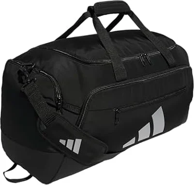 adidas Defender Duffel Bag, Black/Silver Metallic, OSFA | Ventilated Shoe Compartment, Adjustable Shoulder Strap, Rolls With Your Suitcase, Built To Last, Gym & Travel Ready