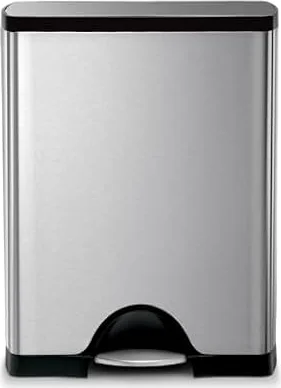 simplehuman 50 Liter / 13.0 Gallon Rectangular Kitchen Step Trash Can, Brushed Stainless Steel