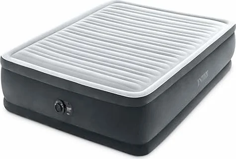 Intex 64417ED 22in Queen Dura-Beam Comfort Plush High-Rise Inflatable Air Mattress with Built in Pump for Travel and Camping, 600lb Weight Capacity