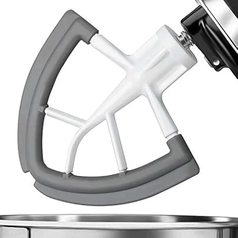 Flex Edge Beater for KitchenAid,Mixer Attachement Compatible With KitchenAid,Mixer Accessory,Fits Tilt-Head Stand Mixer Bowls For 4.5-5 Quart Bowls,Beater With Silicone Edges,Grey