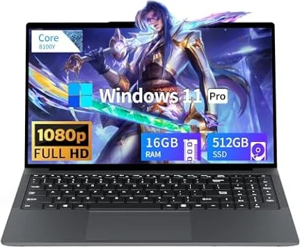 Tunhail 15.6 inch Laptop, Laptops with Core Processor (up to 3.40GHz), Gaming Laptop 16GB RAM 512GB ROM, FHD 1920 x 1080, Win 11 Pro Traditional Laptops Computers