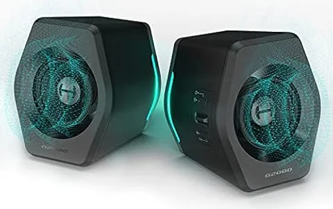 Edifier G2000 32W PC Gaming Computer Speakers for Laptop Mac Desktop Computer Woofer Speakers Bluetooth USB 3.5mm AUX Inputs RGB Lights Multimedia Speakers Black