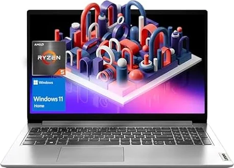 Lenovo IdeaPad 1 Daily Traditional Laptop, 15.6" FHD Screen, AMD Ryzen 5 5500U (Beats i7-1185G7), 8GB RAM, 512GB SSD, Wi-Fi 6, Bluetooth, Windows 11 Home, Cloud Grey