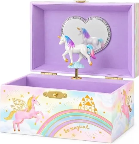 Giggle & Honey® Musical Unicorn Jewelry Box for Girls | Music Boxes for Little Girls, Toddler Jewelry Box for 4 Year Old Kids, Toys for Toddlers, Birthday Gifts for Kids 5-9 Years