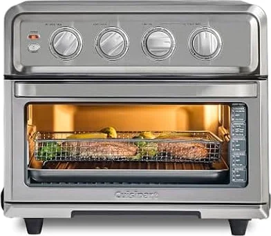 Cuisinart Air Fryer Toaster Oven, 1800W, 8-in-1 with Air Fry, Convection, Broil & Warm, 0.6 Cubic Feet, 60-Minute Timer, TOA-70NAS, Stainless Steel