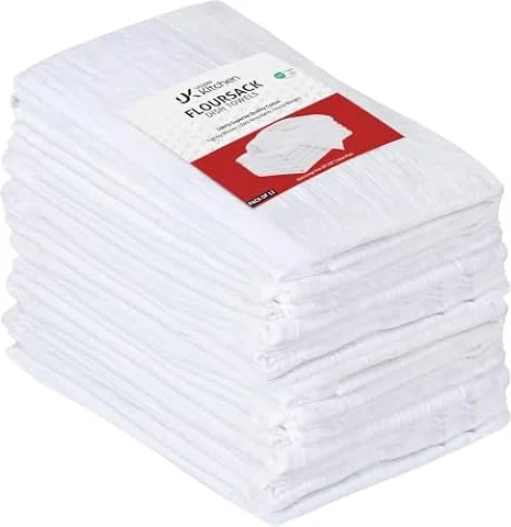 Utopia Kitchen White Flour Sack Towels [12 Pack - 28 x 28 Inch] 100% Cotton