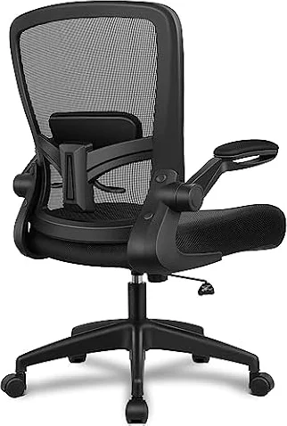 FelixKing Office Chair, Ergonomic Desk Chair Breathable Mesh Chairs with Adjustable High Back Lumbar Support Flip-up Armrests, Executive Rolling Swivel Comfy Task Computer Chairs for Home Office