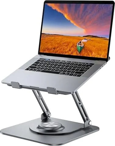 Laptop Stand for desk(360°Rotating),Aluminum laptop Riser for 10-16"Laptops | Adjustable Multi-Angle Ergonomic Computer Stand, Foldable Portable for Home Office, Fits MacBook Air Pro Dell HP Laptops