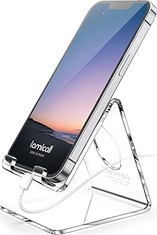 Lamicall Clear Acrylic Cell Phone Stand, Office Desk Decor Accessories