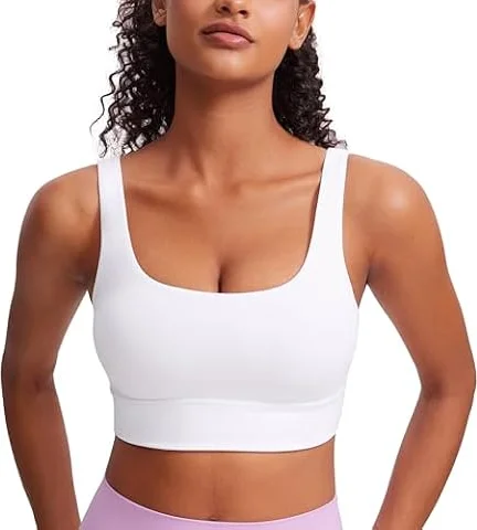 CRZ YOGA Butterluxe U Back Sports Bras White Medium