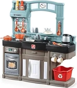 Step2 Best Chefs Kids Kitchen Playset, Lights & Sounds, 25 Accessories | Interactive Lights & Sounds, 25-Piece Accessory Set, Compact Design, Easy to Clean, Durable Plastic, Ages 2+