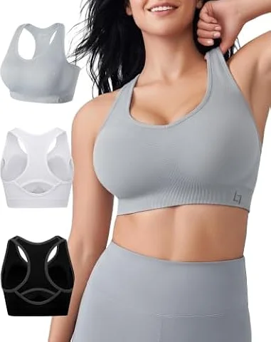 FITTIN Supportive Sports Bra for Large-Bust: 12-Hour Zero-Pressure Comfort | Forget to Take It Off - Comfortable Full Coverage No Spillage Padded Racerback for Yoga Gym Everyday Wear Plus Women