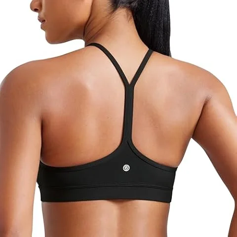 CRZ YOGA Butterluxe Y Back Sports Bras Black Medium