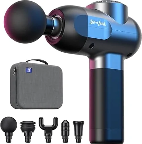 BOB AND BRAD C2 Massage Gun, FSA Eligible & HSA Approved Deep Tissue Percussion Massager Gun, Muscle Massager with 5 Speeds and 5 Heads, Electric Back Massagers for Professional Athletes Home Gym