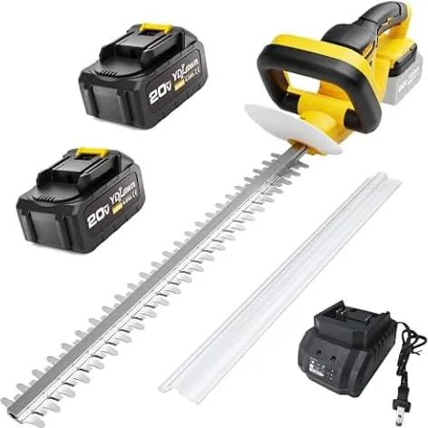 YDlawn 20V Cordless Hedge Trimmer, 22-Inch Blade, 2 x 4.0Ah Batteries