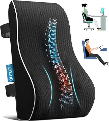 Lumbar Support Pillow for Office Chair, Office Home Essentials,Gifts for Mom,Dad, Back Support Pillow for Car, Chair Cushions,Back Pain Relief Improve Posture,Mesh Cover Double Adjustable Straps