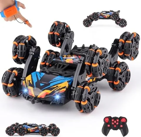 NEXBOX Cool 8 Wheels Hand Controlled rc Stunt Car Toys, Gesture Sensing Remote Control Cars for Boys Age 6 7 8-12 13 14 Year Old, Birthday Gifts Ideas for Kids