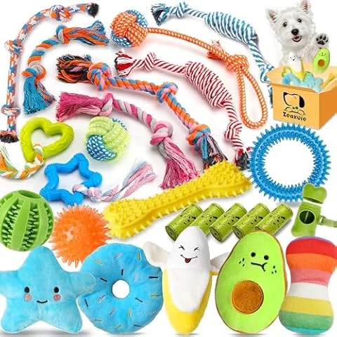 Zeaxuie 25 Pack Luxury Dog Chew Toys, Puppy Toys for Teething Small Dogs
