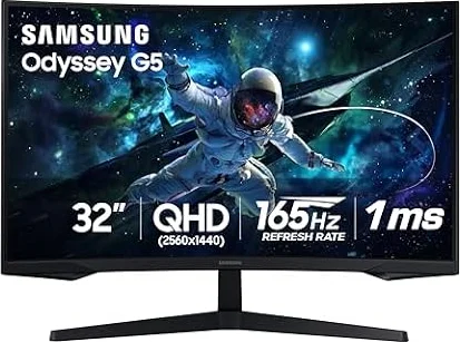 Samsung 32" Odyssey (G55C) Series QHD 1000R Curved Gaming Monitor,